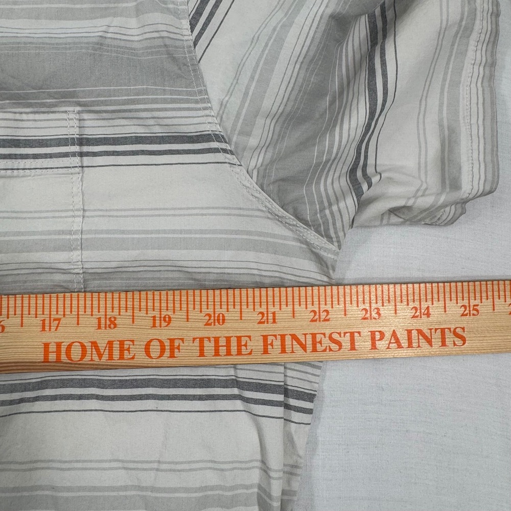 KUHL Button Down Shirt Mens Large Gray Striped Short Sleeve Snap Front Outdoor - Picture 5 of 8